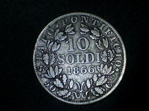 Stato pontificio soldi - soldi, 1866